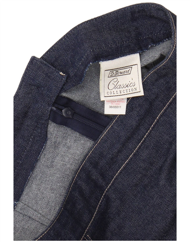 ST. BERNARD Saia jeans feminina de cintura alta UK 12 Médio W26 Azul marinho