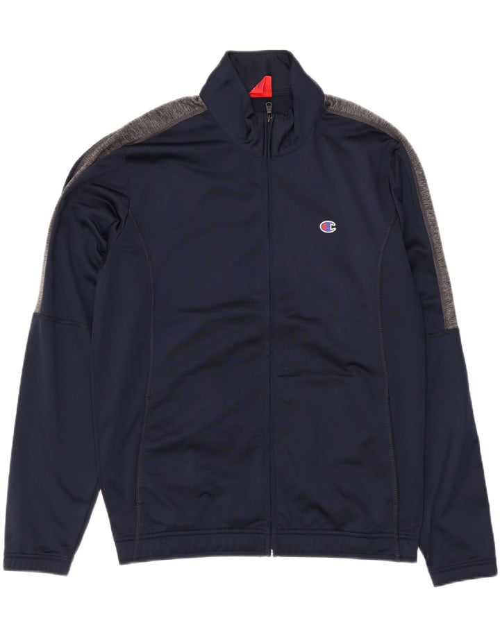 Jaqueta masculina de agasalho Champion médio azul marinho poliéster colorblock