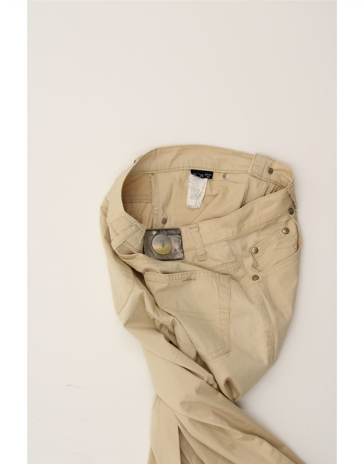 TRUSSARDI Womens Bootcut Casual Trousers W24 L26 Beige Cotton Vintage Trussardi and Second-Hand Trussardi from Messina Hembry 