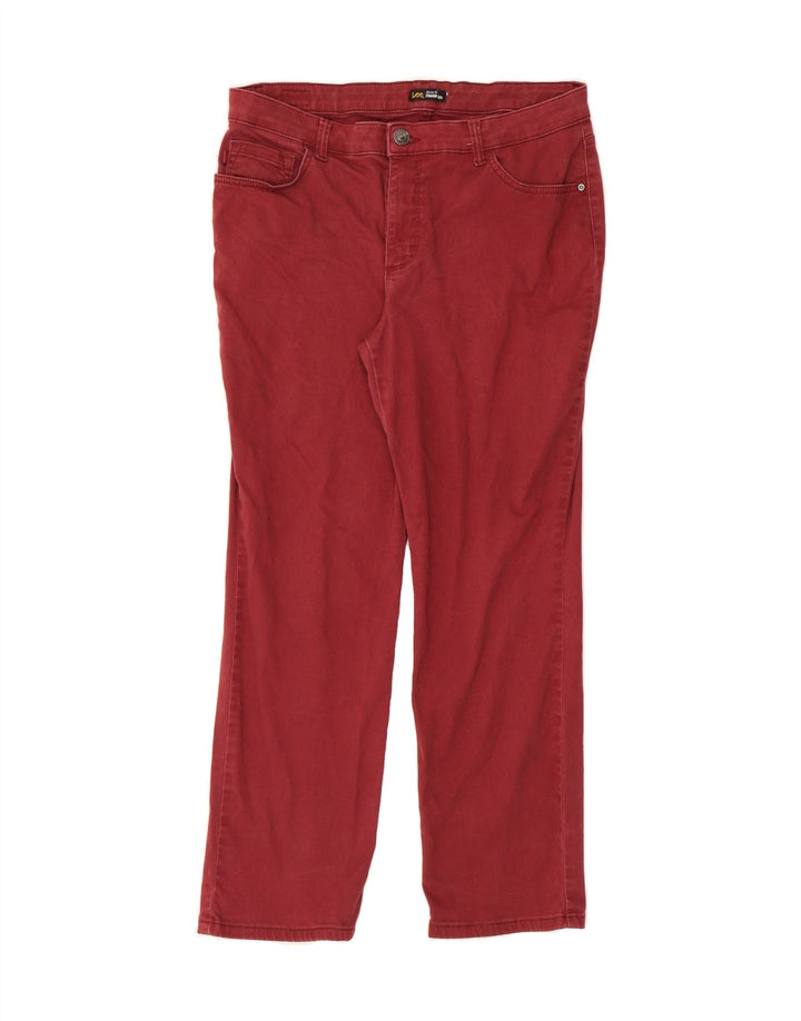 LEE Womens Classic Fit Straight Casual Trousers W32 L27 Burgundy Vintage Lee and Second-Hand Lee from Messina Hembry 