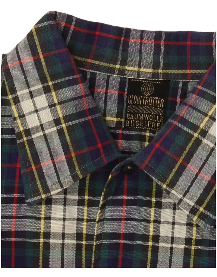Camisa masculina de flanela BUGELFREI grande algodão xadrez multicolorido