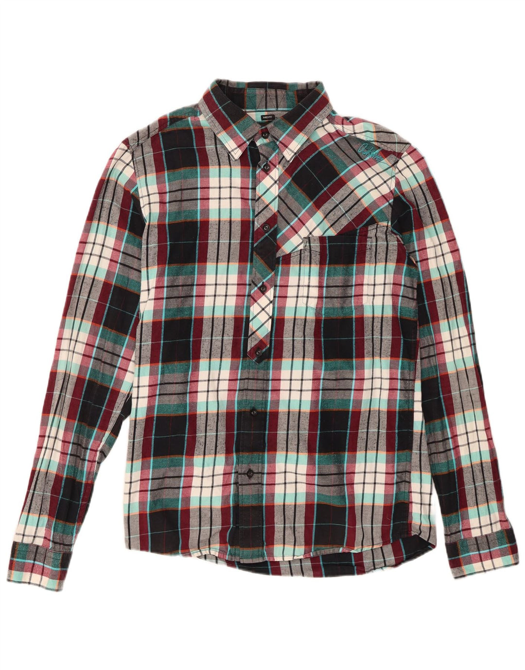 Camisa masculina de flanela Quiksilver Mid Fit média xadrez multicolorida