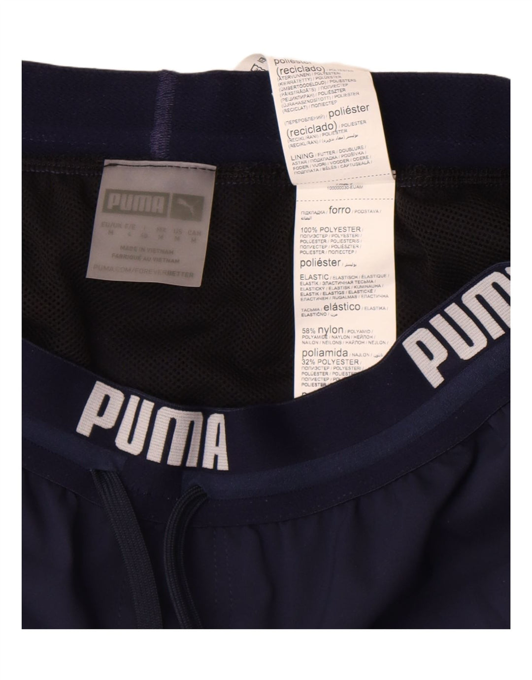 Puma Mens Graphic Sport Shorts Médio Azul Marinho Poliéster