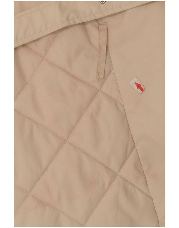 Sobretudo acolchoado feminino Slam UK 16 grande bloco colorido off white