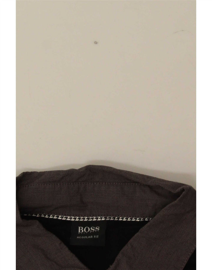 Camisa polo masculina de ajuste regular Hugo Boss, algodão colorblock preto médio