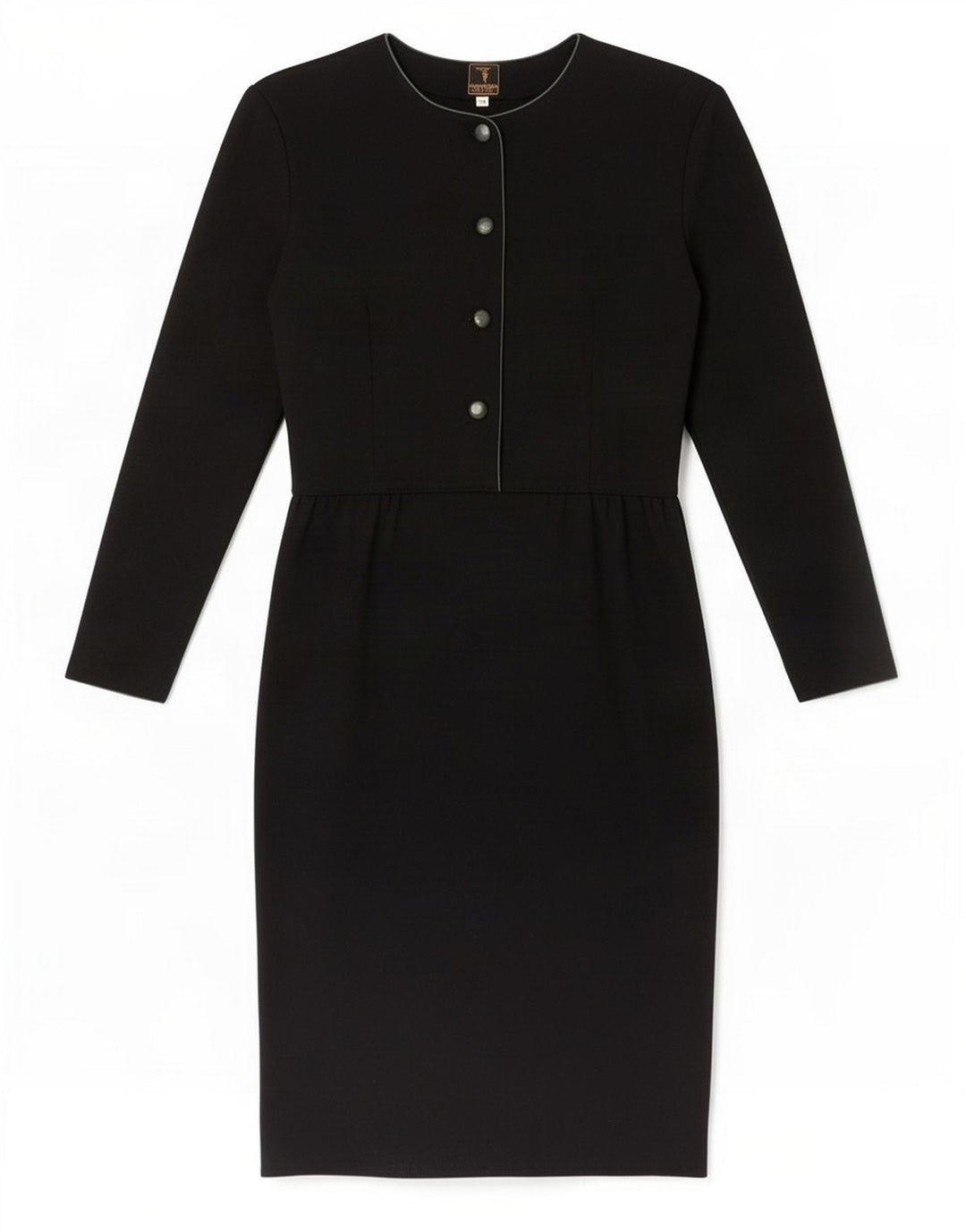 Vestido feminino Trussardi com bainha de manga comprida IT 42 médio preto