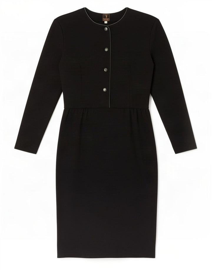 Vestido feminino Trussardi com bainha de manga comprida IT 42 médio preto