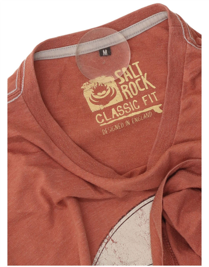 Camiseta masculina Saltrock Classic Fit gráfica Top laranja médio