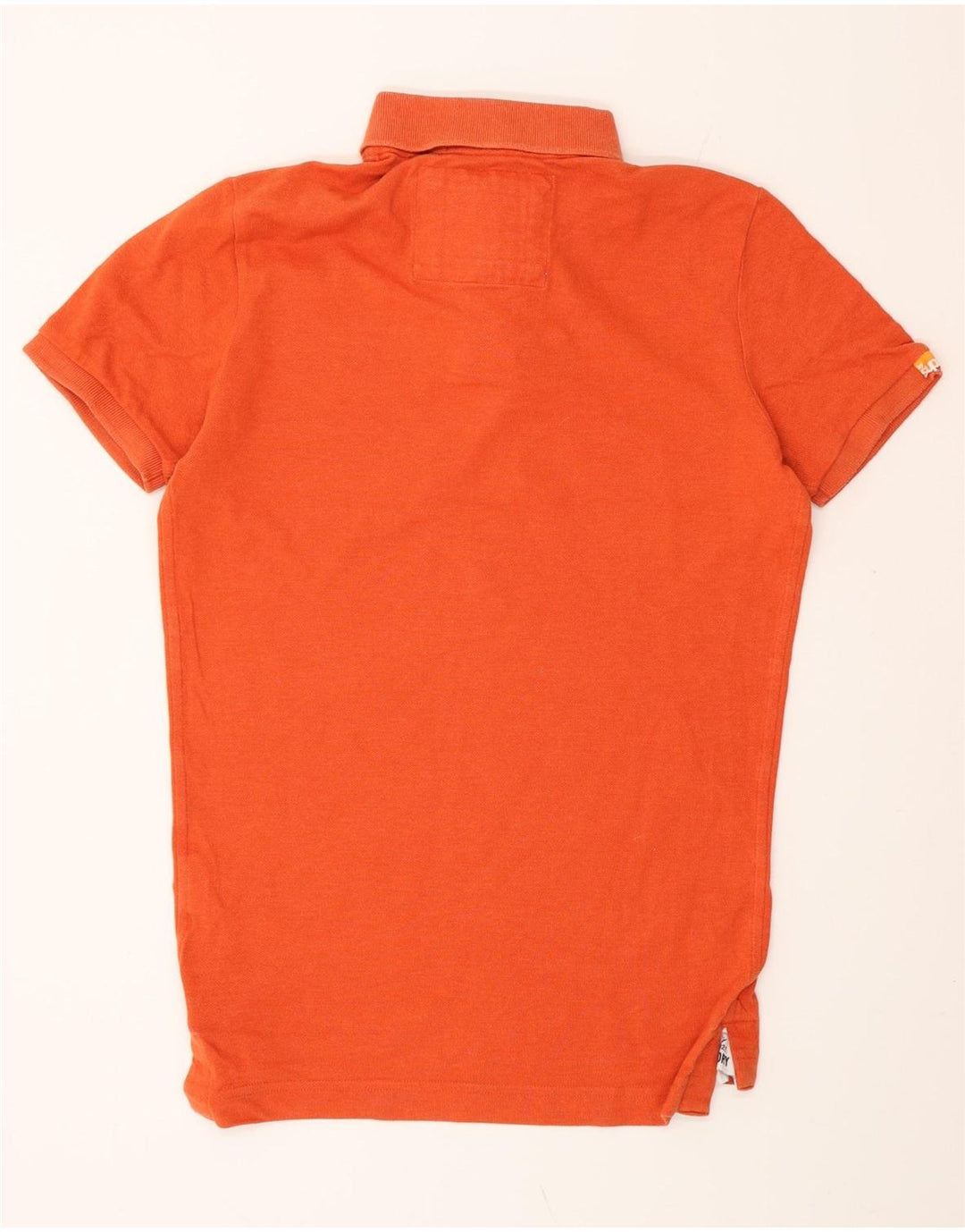 Camisa polo masculina SUPERDRY alta de algodão laranja médio