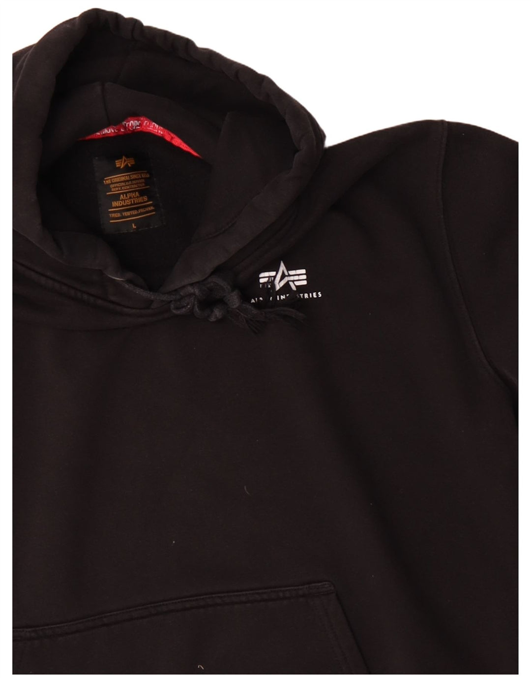 Suéter masculino com capuz Alpha Industries grande algodão preto