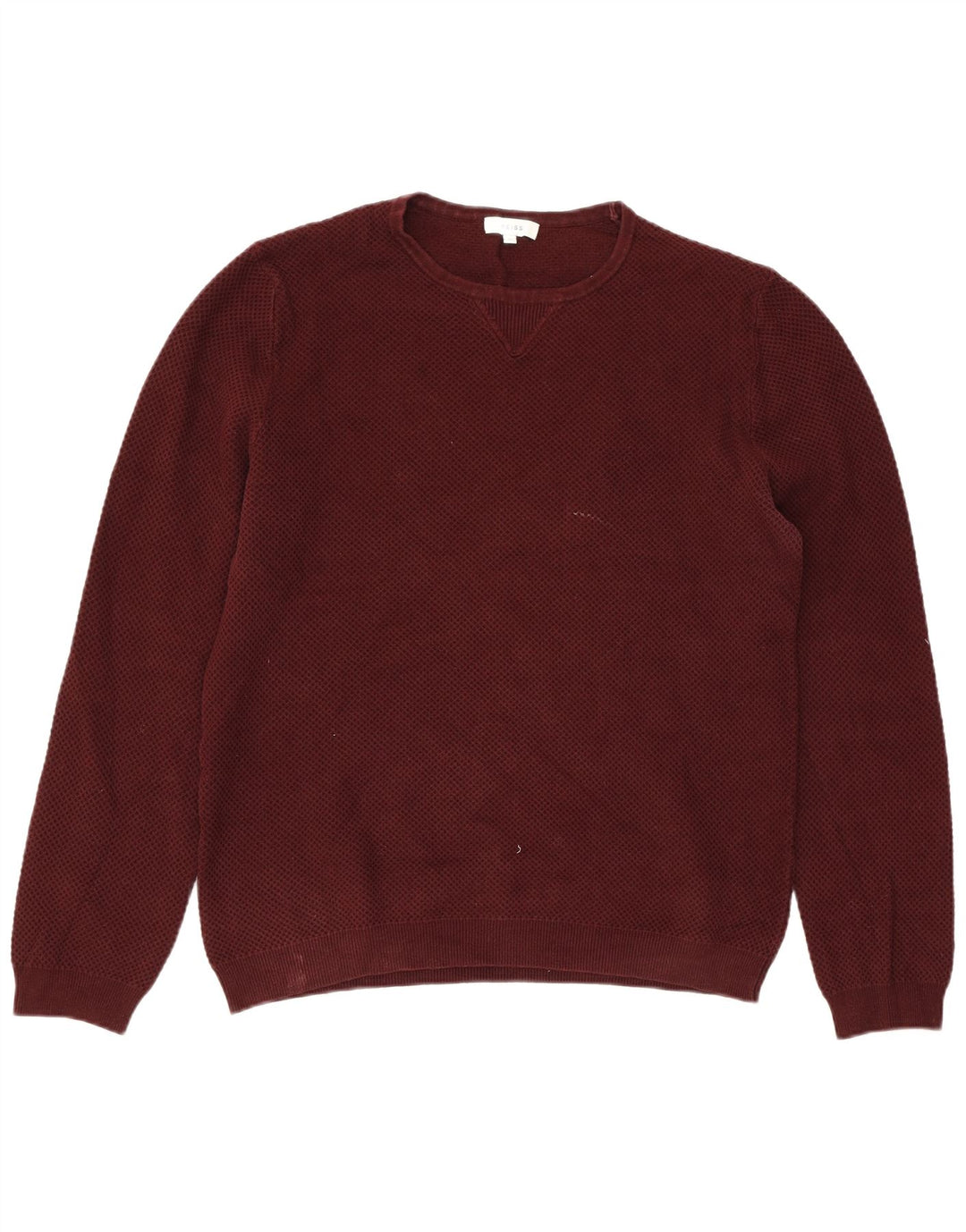 Suéter masculino REISS com gola redonda e algodão marrom médio