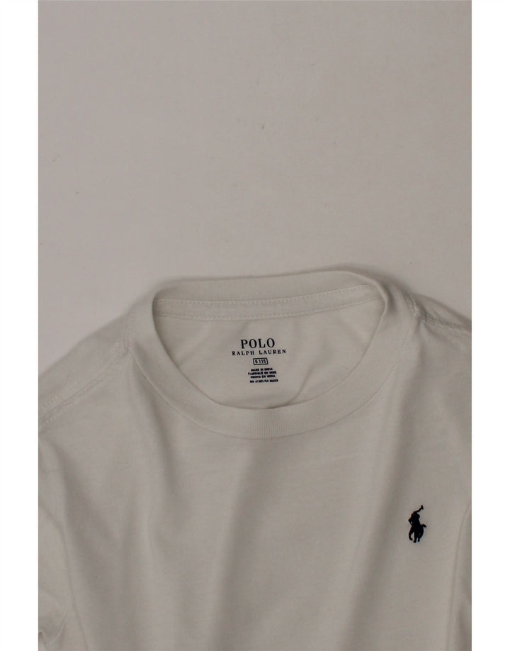 POLO RALPH LAUREN Boys Sweatshirt Jumper 4-5 Years White Cotton Vintage Polo Ralph Lauren and Second-Hand Polo Ralph Lauren from Messina Hembry 