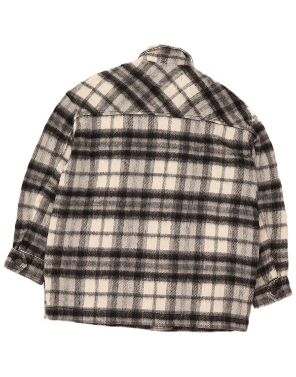 Zara Womens Oversized Lumberjack  Flannel Shirt UK 6 XS Black Check