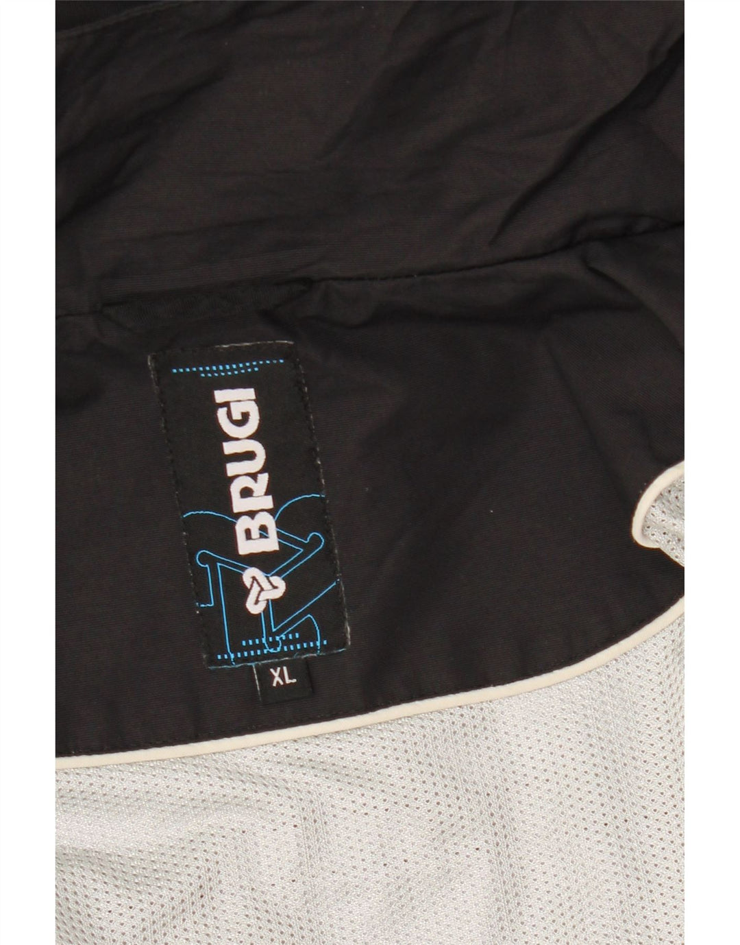Jaqueta de chuva masculina com capuz BRUGI UK 42 XL listrada preta
