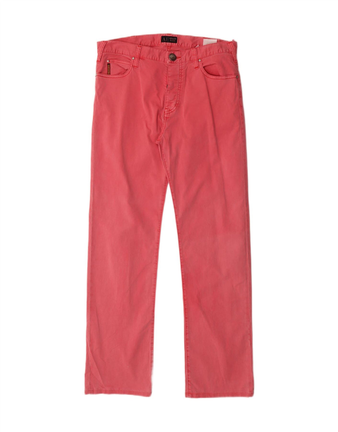 ARMANI Womens Straight Jeans W32 L29 Red Cotton Vintage Armani and Second-Hand Armani from Messina Hembry 