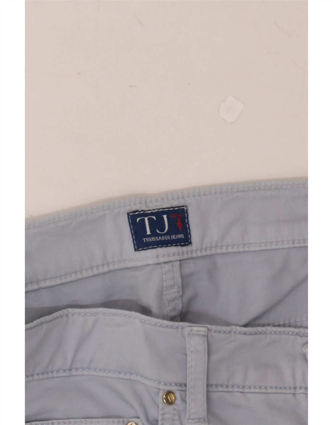 TRUSSARDI Mens Straight Casual Trousers W32 L33  Blue Cotton Vintage Trussardi and Second-Hand Trussardi from Messina Hembry 