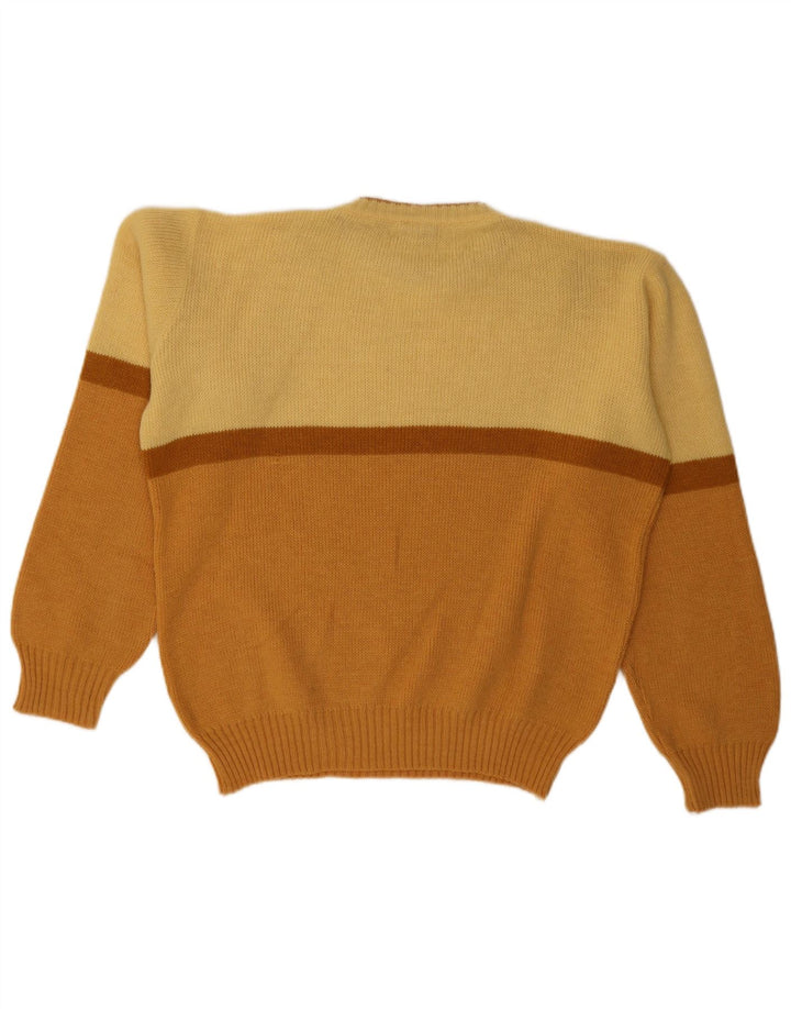 Suéter masculino Wrangler com gola redonda e grande bloco colorido laranja poliacrílico