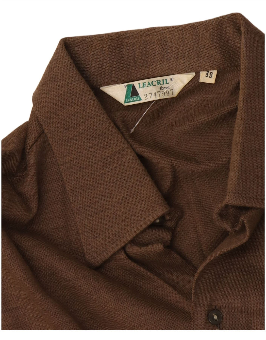 Camisa masculina vintage tamanho 39 lã marrom médio