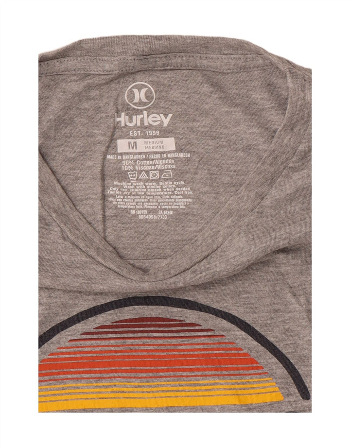 Camiseta masculina Hurley com estampa gráfica cinza médio algodão