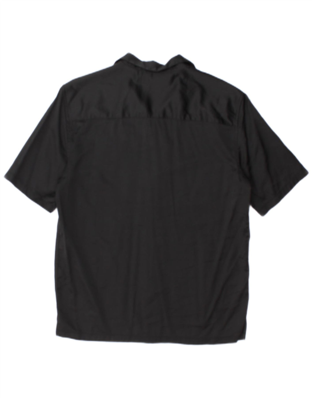 Zara Camisa masculina de manga curta pequena viscose preta