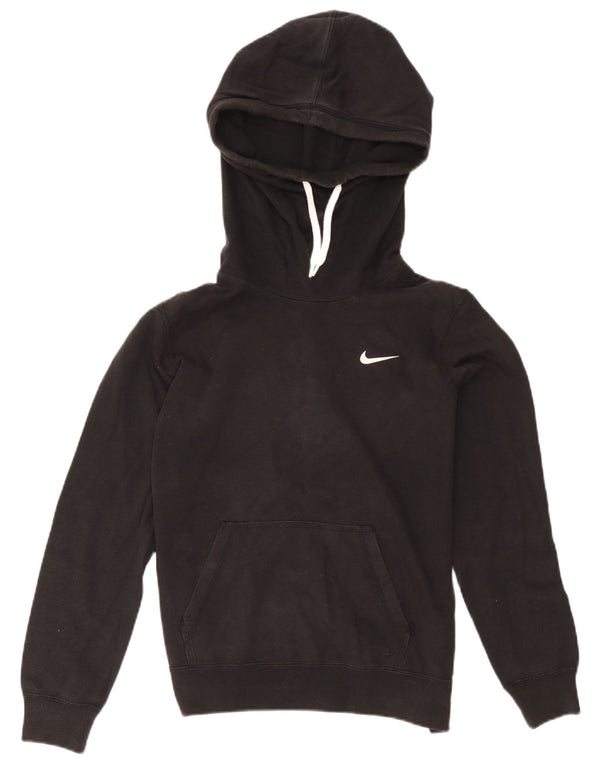 Nike Womens Hoodie Jumper UK 14 Médio Algodão Preto