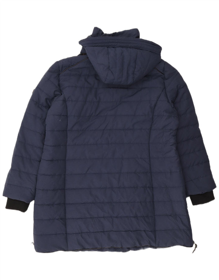 Casaco acolchoado com capuz feminino Alpenblitz UK 24 4XL azul marinho poliéster