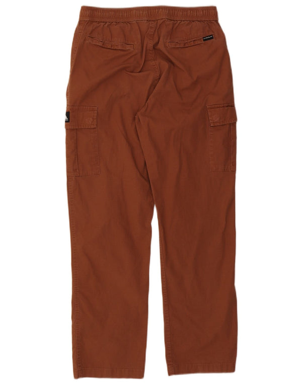 Calças cargo retas para meninos Quiksilver 13-14 anos grandes W28 L26 marrom