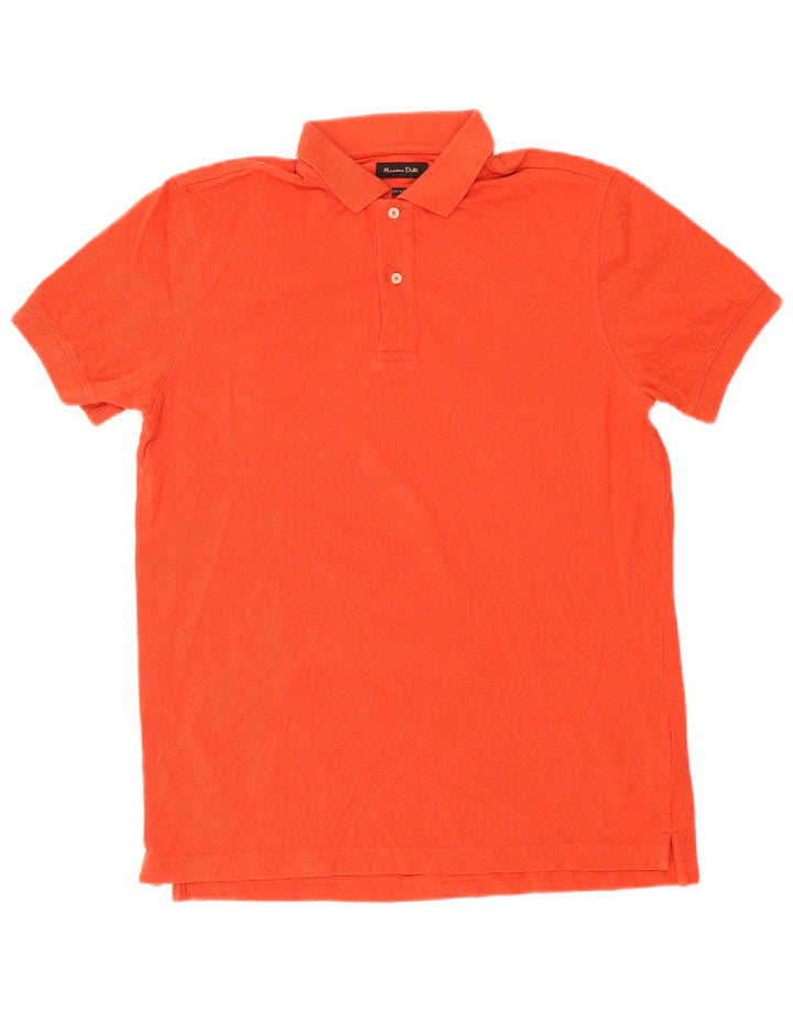 Camisa polo masculina Massimo Dutti algodão laranja médio