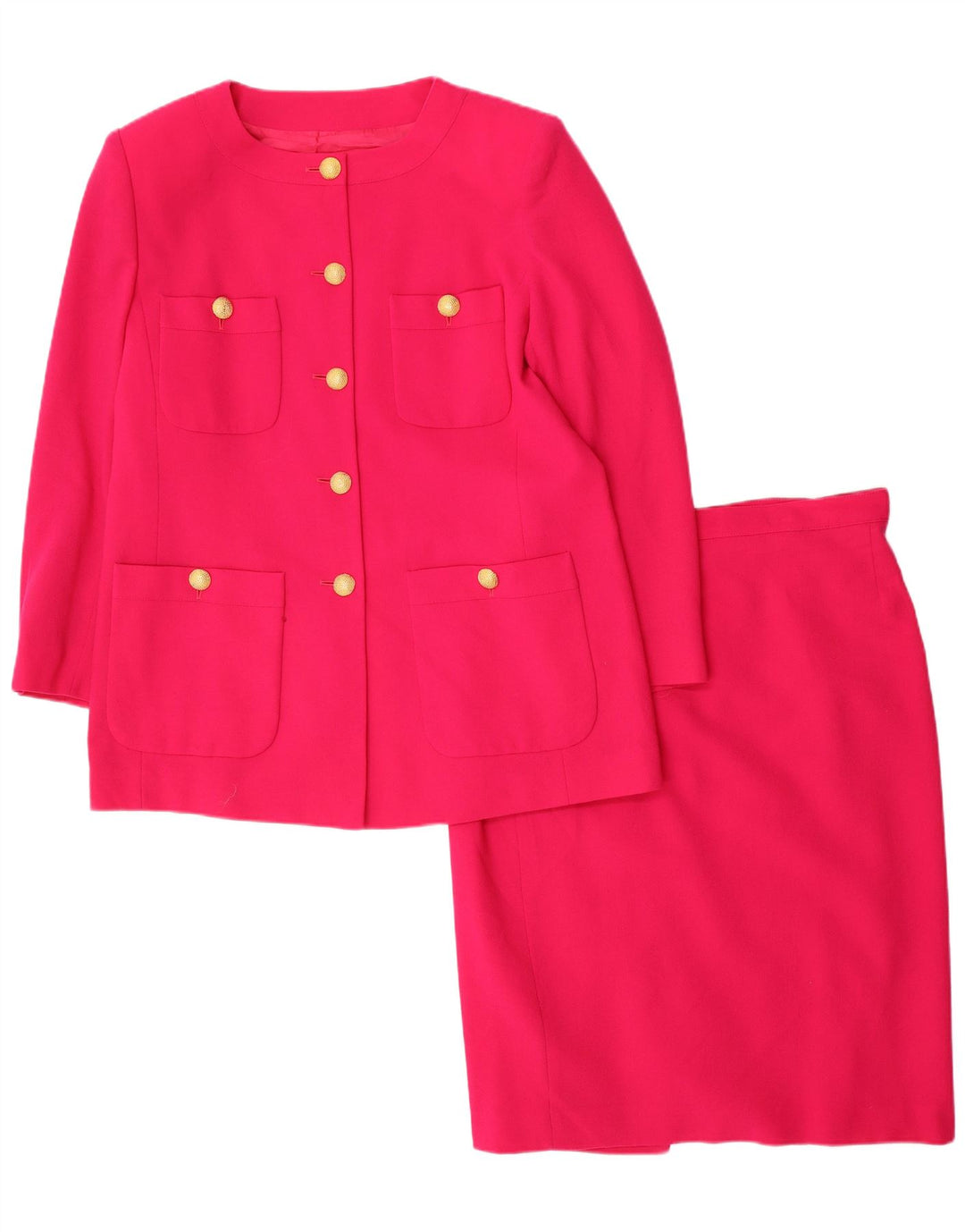 Conjunto de saia feminina Marina Rinaldi com 5 botões e 2 peças tamanho 19 pequeno W32 rosa