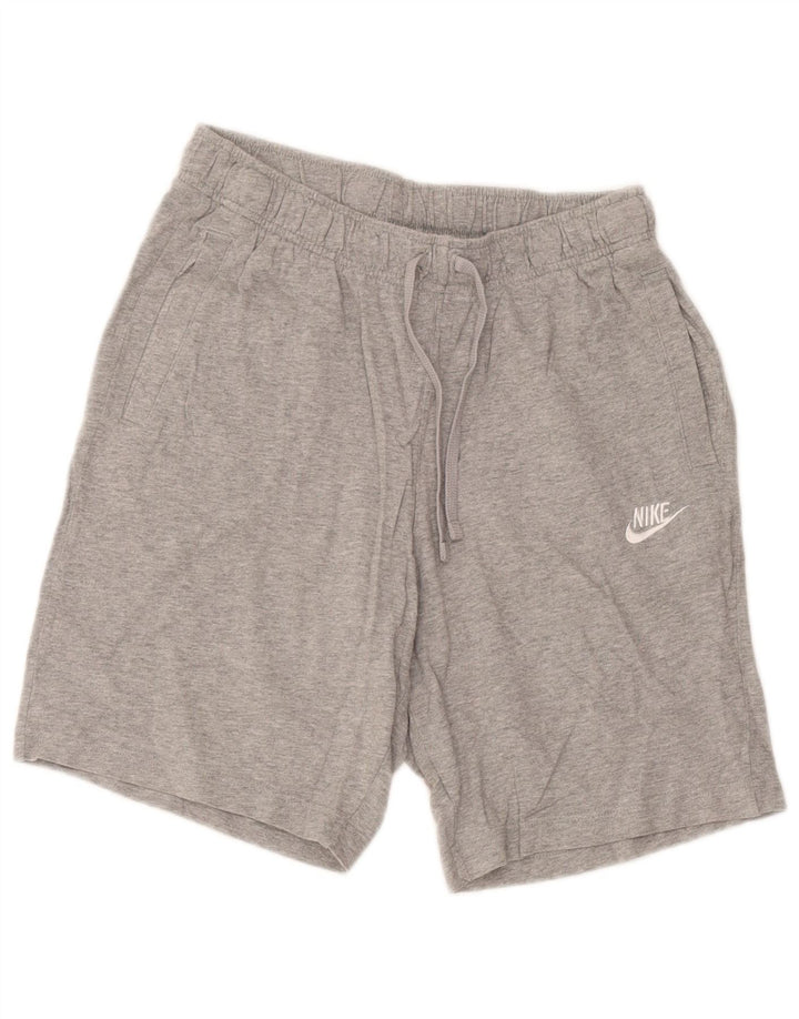 Shorts esportivos masculinos Nike pequenos algodão manchado cinza