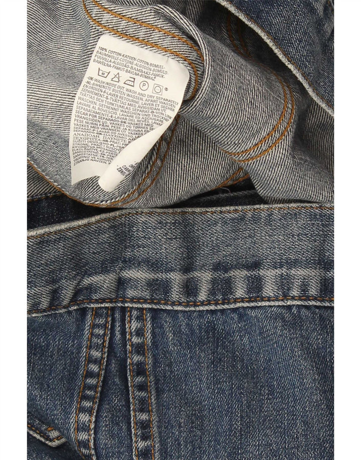 Jaqueta jeans feminina Levi's UK 14 grande algodão azul