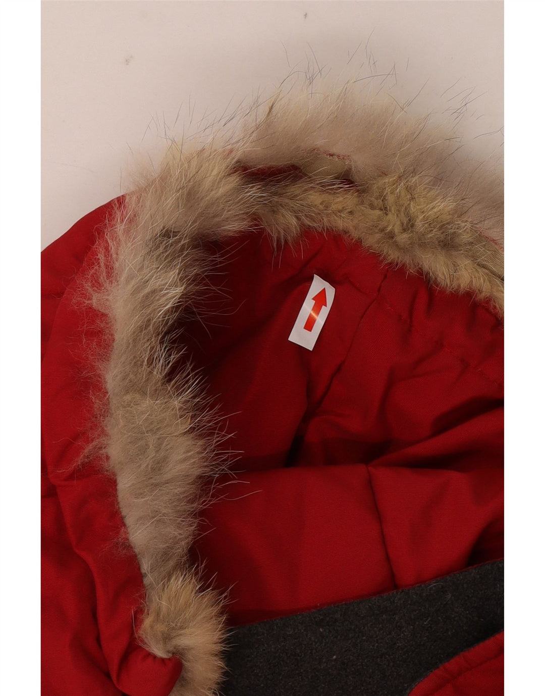 Jaqueta feminina acolchoada com capuz Woolrich UK 14 nylon vermelho médio