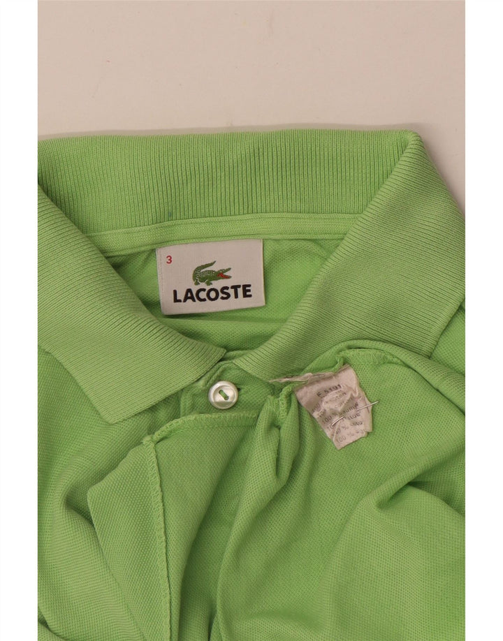 Camisa polo masculina Lacoste tamanho 3 pequeno algodão verde