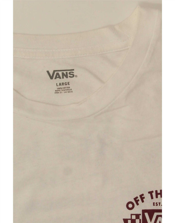 Camiseta Vans masculina gráfica grande algodão branco