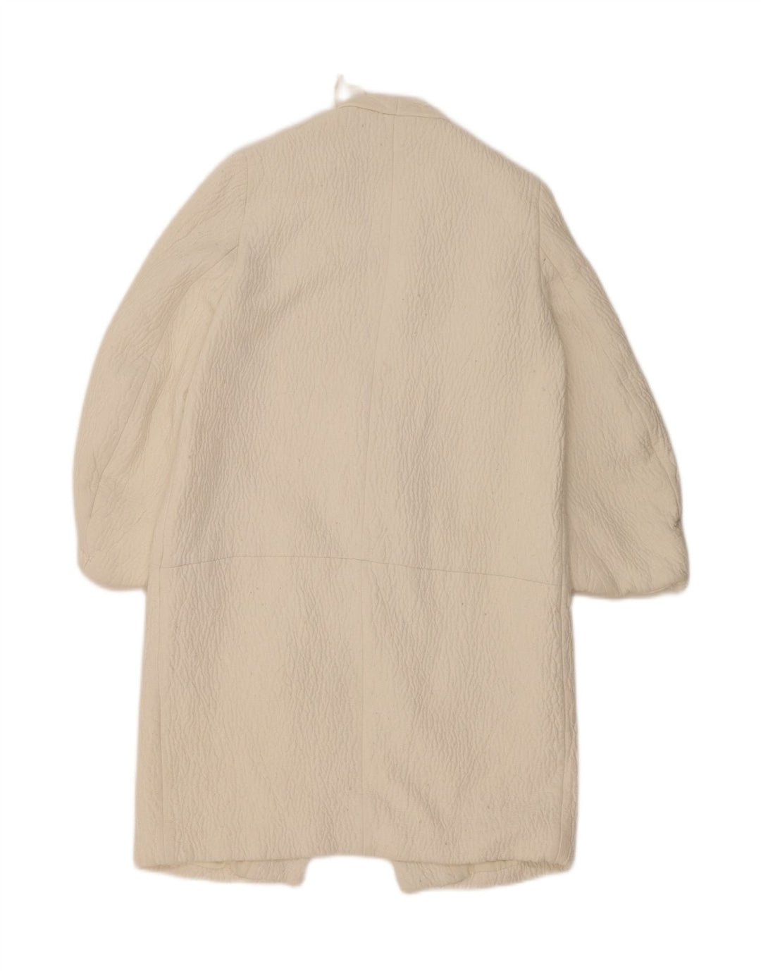 Sobretudo feminino Zara UK 14 médio off white poliéster
