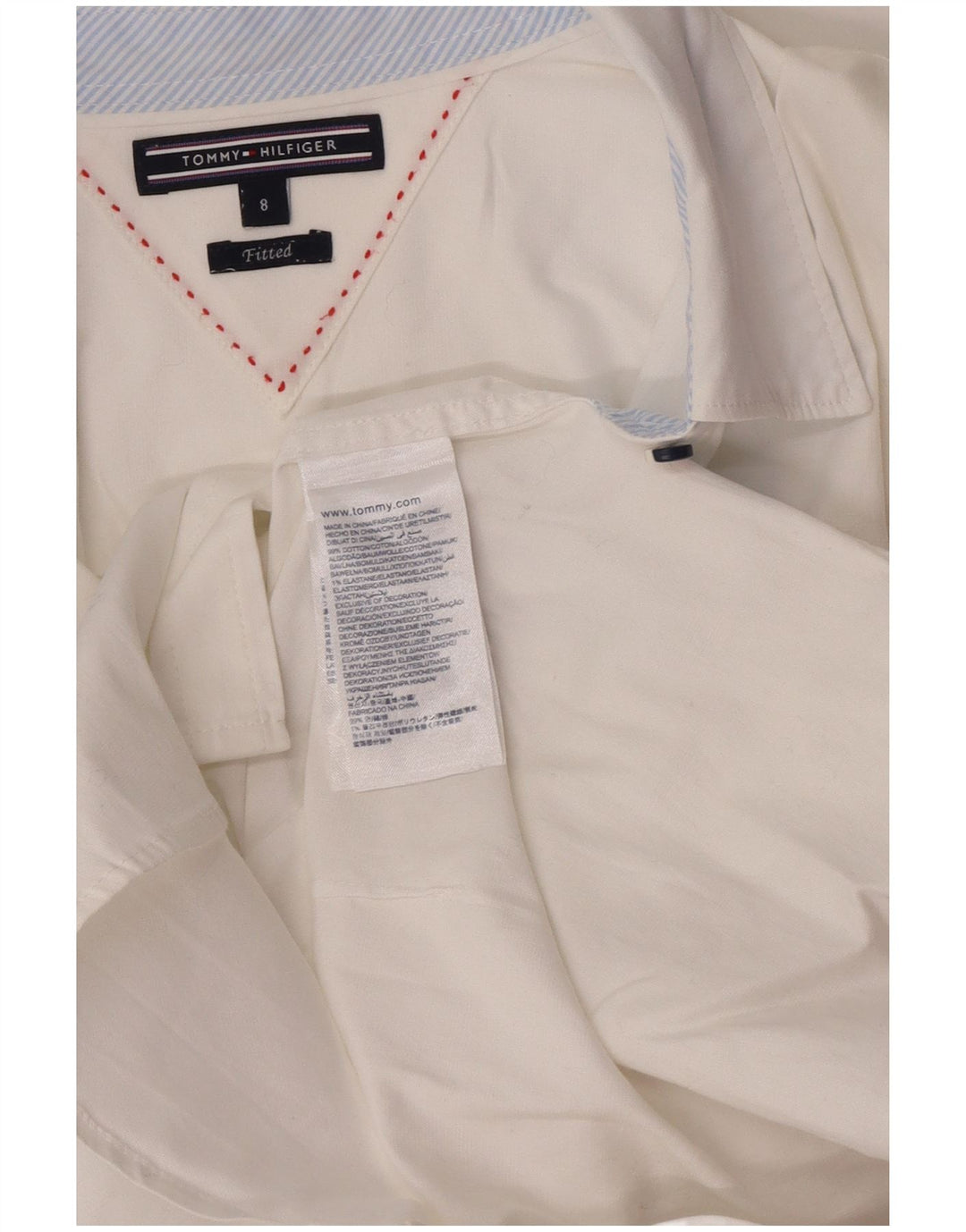 Camisa justa feminina Tommy Hilfiger EUA 8 algodão branco médio