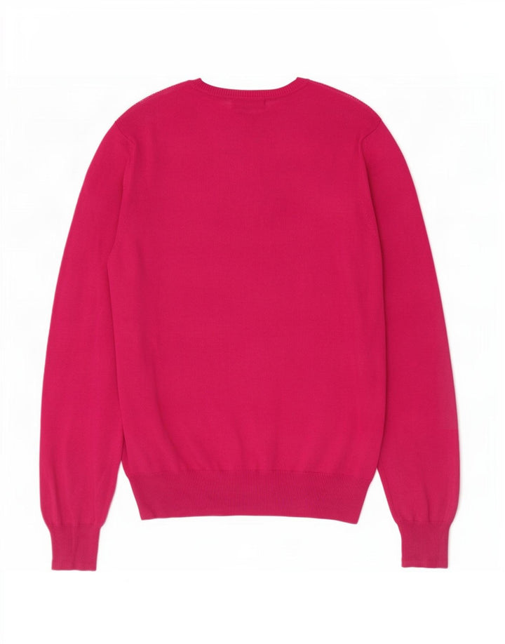 Zara Suéter masculino com decote em V rosa médio