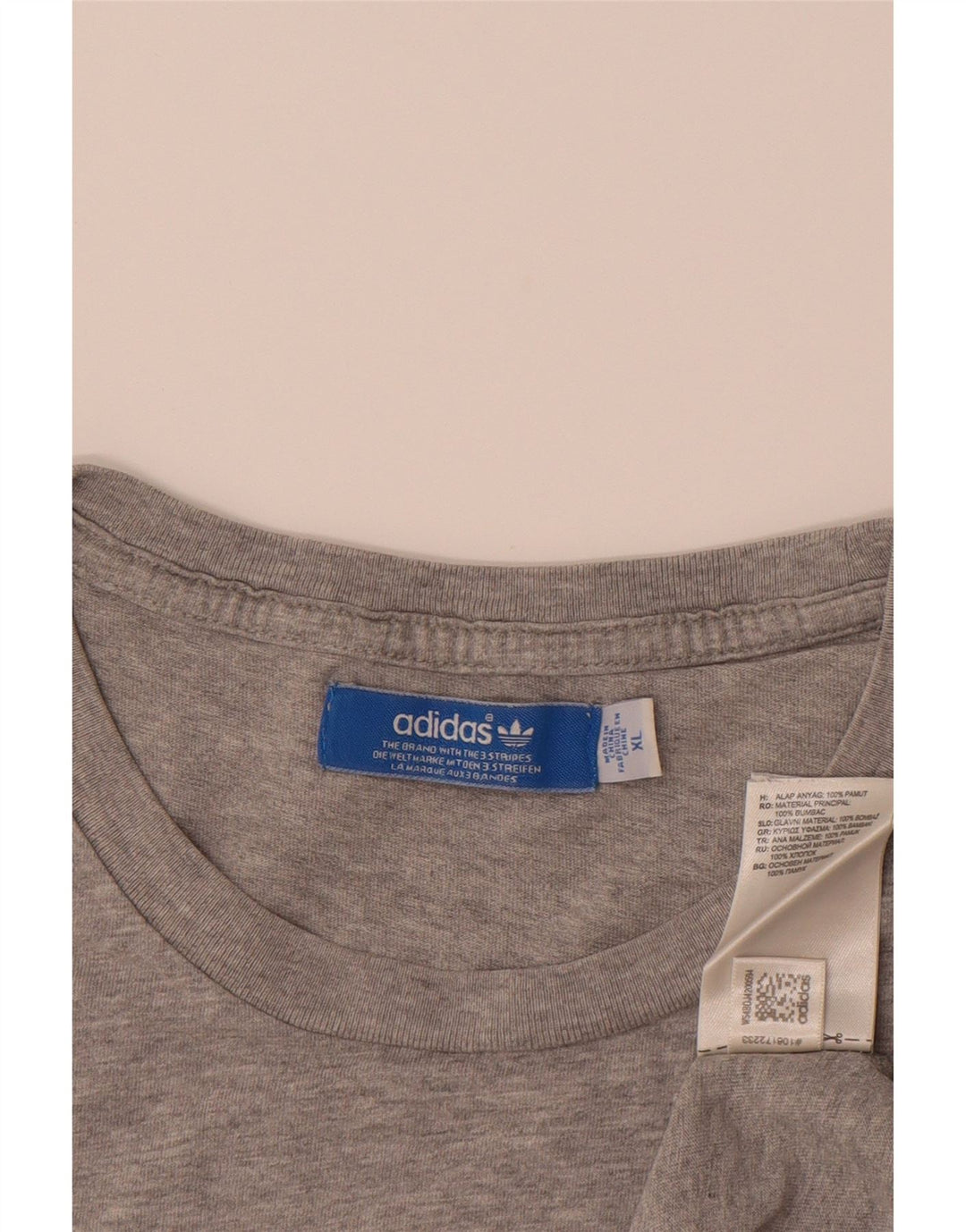 ADIDAS Mens Graphic T-Shirt Top XL Grey Cotton Vintage Adidas and Second-Hand Adidas from Messina Hembry 