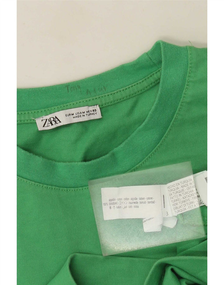 Camiseta masculina Zara Top médio algodão verde