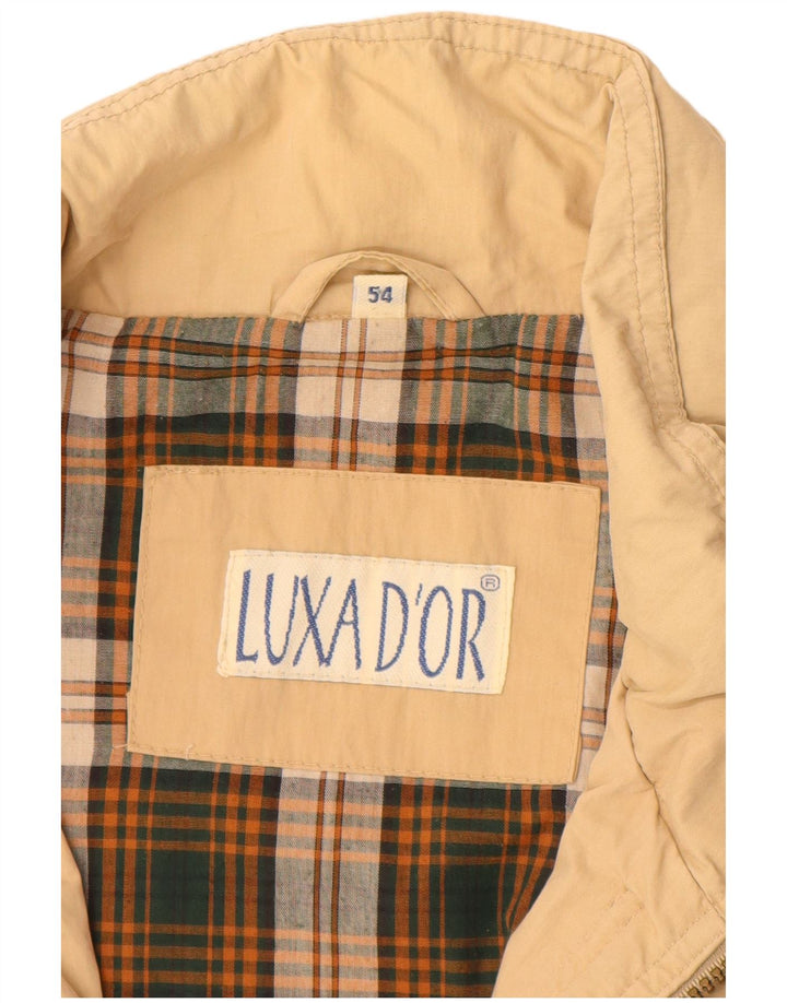 Jaqueta utilitária masculina VINTAGE IT 54 2XL algodão bege