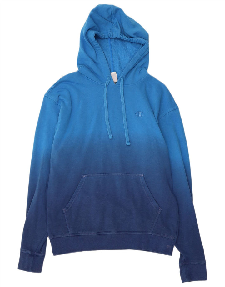 CHAMPION Suéter masculino com capuz e algodão colorido azul médio