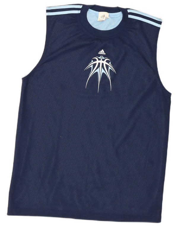 Adidas Mens Graphic Vest Top Pequeno Poliéster Azul Marinho