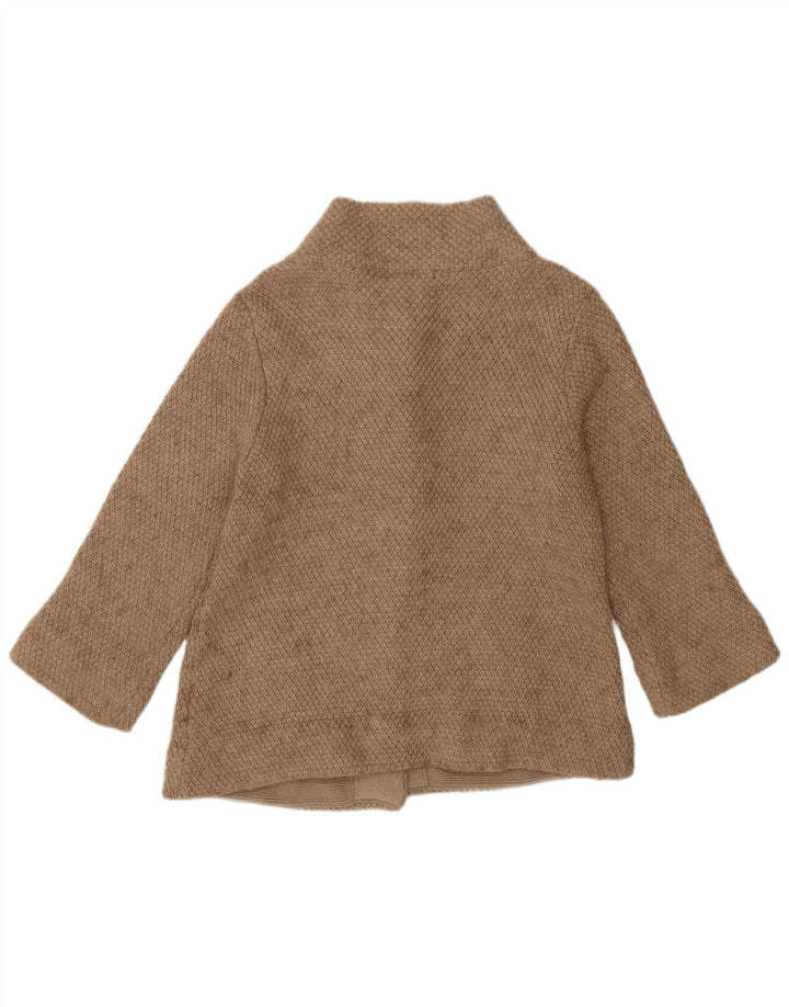 Suéter cardigã feminino de manga 3/4 da Marks & Spencer Reino Unido 12 médio bege