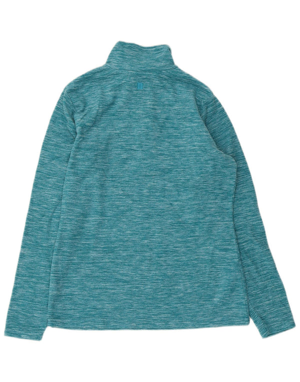 Suéter de lã feminino Mountain Warehouse com zíper e gola UK 10 pequeno azul manchado
