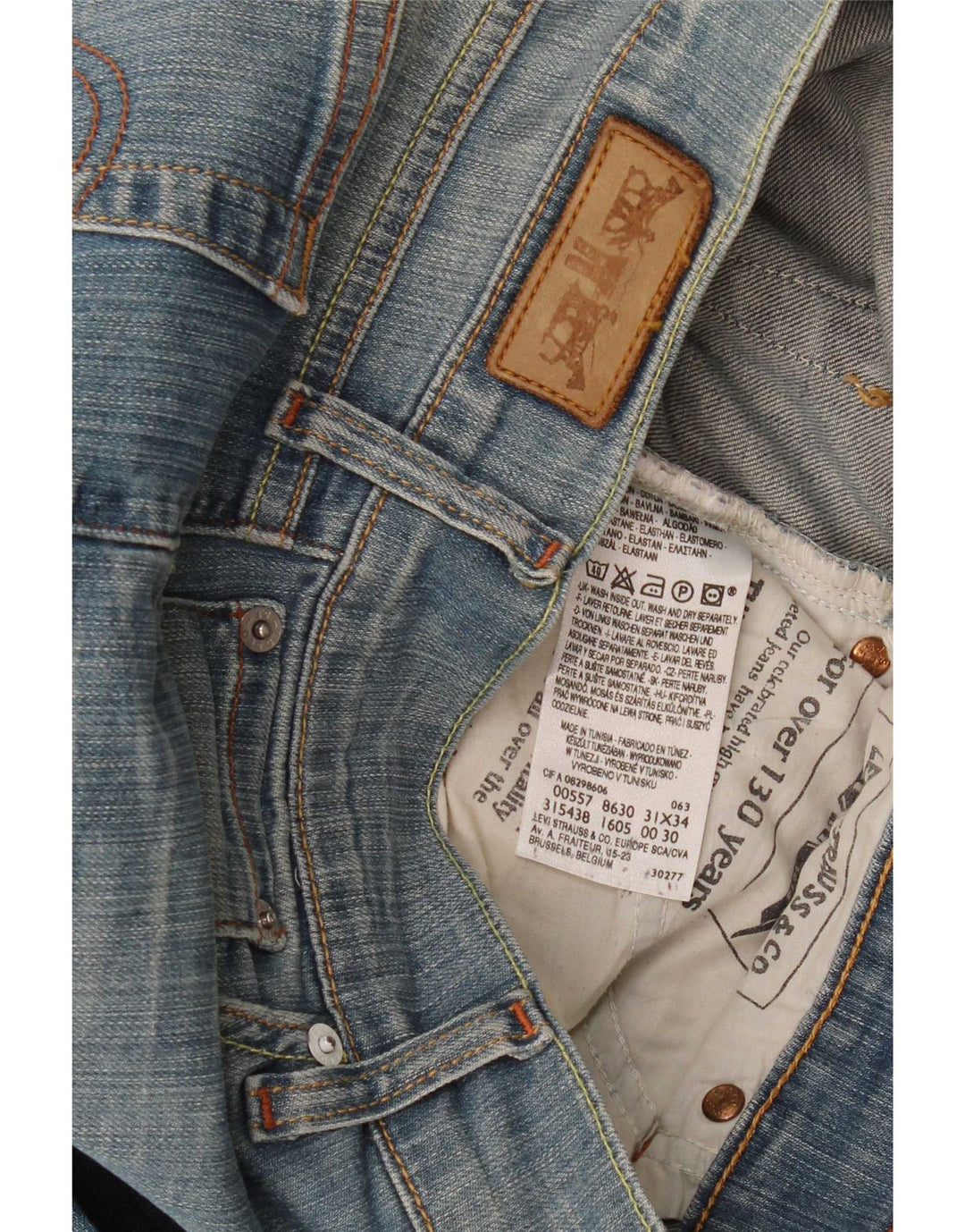 Levi's Womens Eve Straight Jeans W31 L34 Azul Algodão