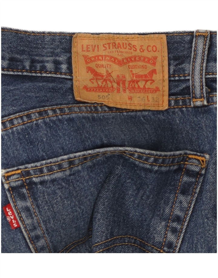 LEVI'S Masculino 505 Straight Jeans W36 L32 Azul