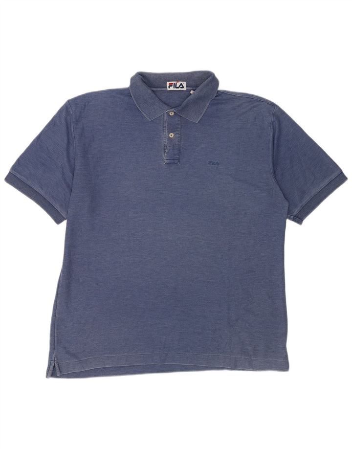 Camisa polo masculina Fila IT 54 XL azul marinho algodão