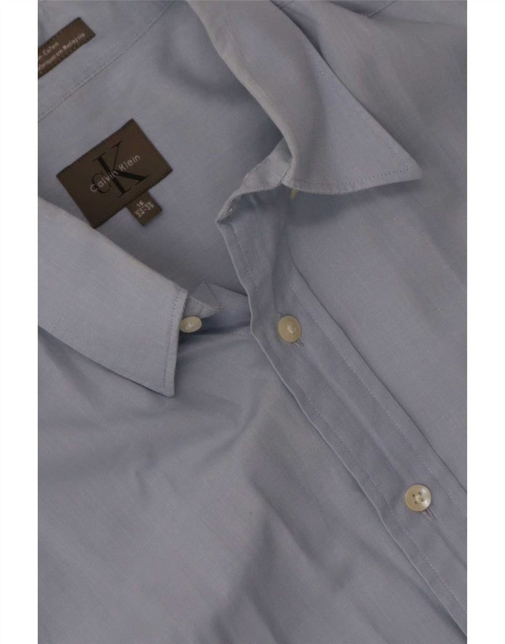 Camisa masculina Calvin Klein Regular Fit tamanho 16 grande algodão azul