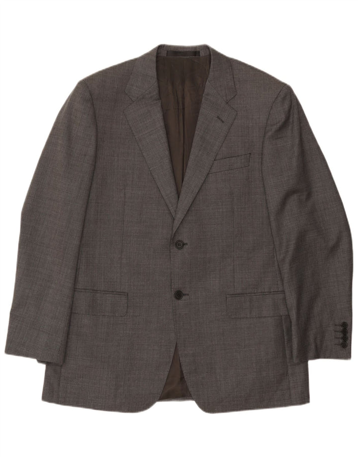 Jaqueta blazer masculina de 2 botões Marks & Spencer Reino Unido 42 grande lã cinza