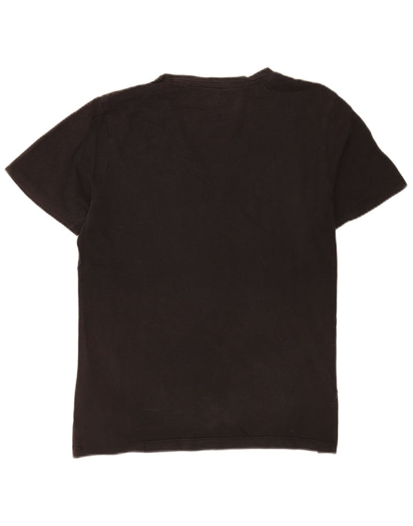 Camiseta masculina Jack & Jones Slim Fit gráfica top médio algodão preto